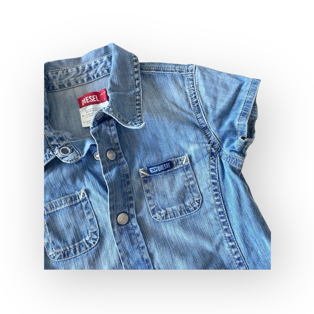 Diesel ⍟ Denim A-Line Dress ⍟ Blue Jeans ⍟ with Patches ⍟ Girl’s 3 3T 97 cm ⍟ - Picture 4 of 16